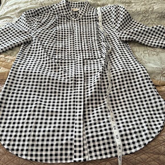 J. Crew | Pleated Gingham Button Down Shirt Size XXS - Picture 11 of 11